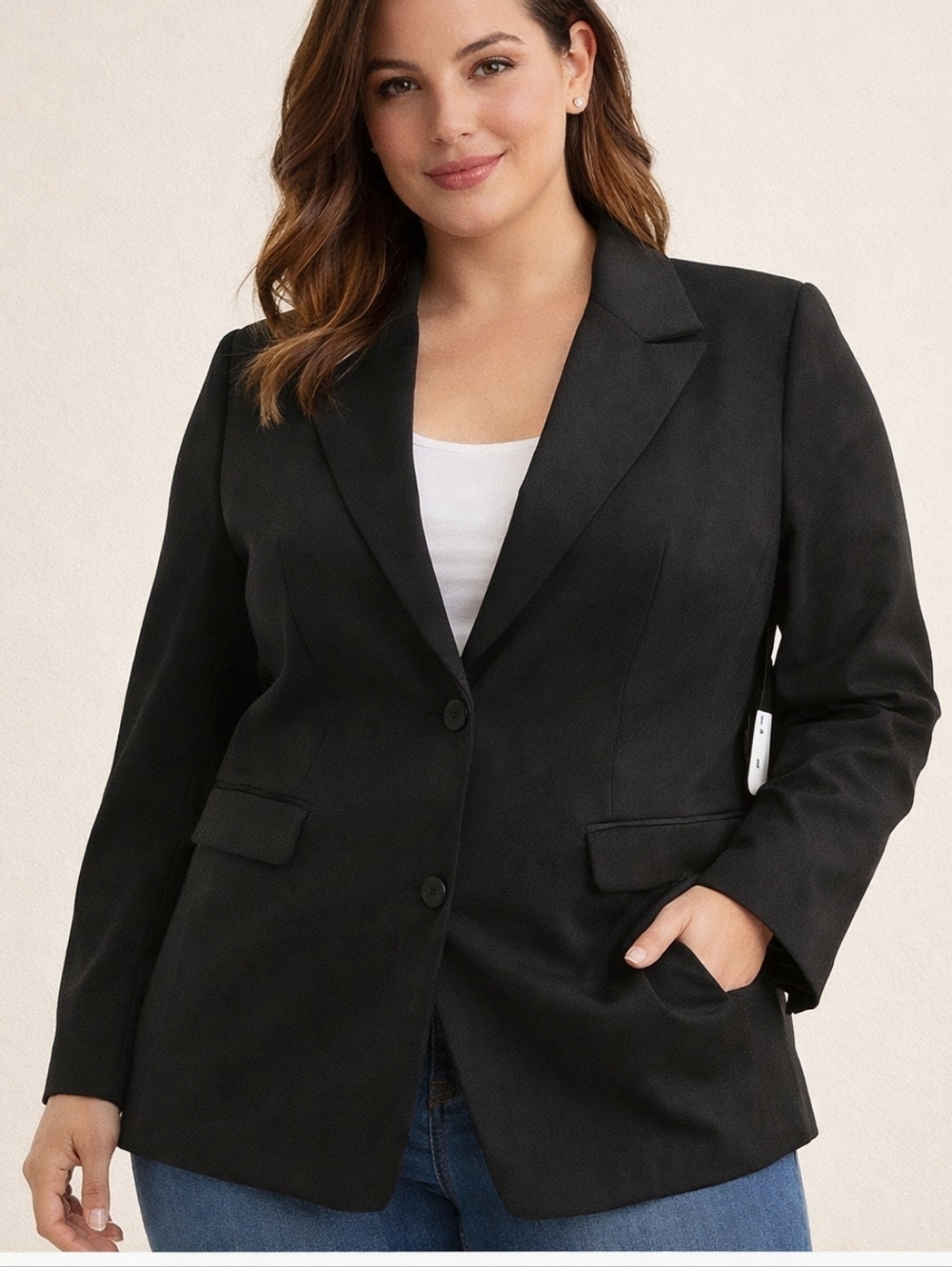 Extro & Vert Black Blazer XL 14/16 NWT Tailored Stretch Lined Classic Jacket